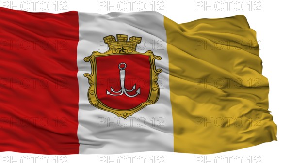 Odessa City Flag, Country Ukraine, Isolated On White Background