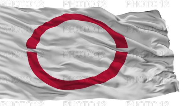 Okaya City Flag, Country Japan, Nagano Prefecture, Isolated On White Background