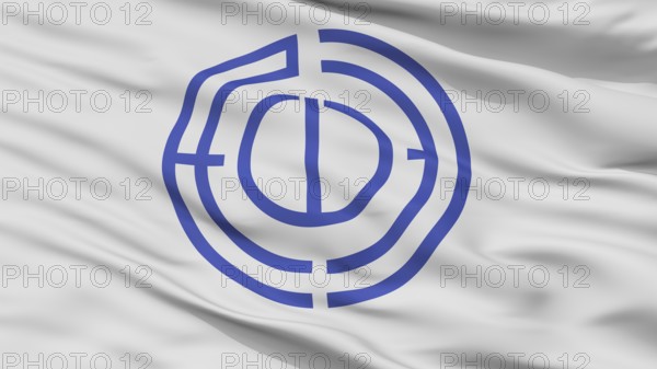 Tateyama City Flag, Country Japan, Chiba Prefecture, Closeup View