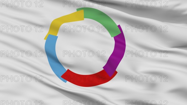 La Francophonie Flag, Closeup View