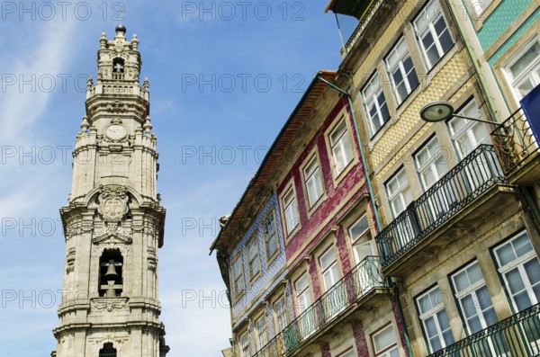 Clerigos tower landmark in central porto portugal