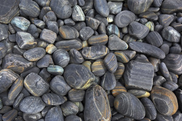 Gray striped pebble as a background
