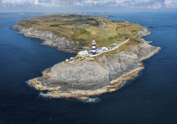 The lighthouse on the Old Head of Kinsale in County Cork of western Ireland