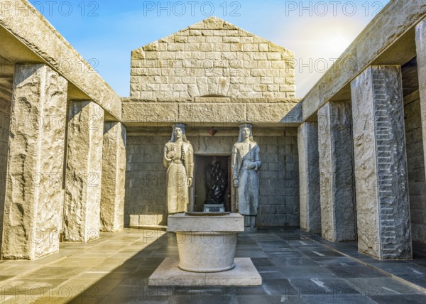Statues of women in Mausoleum of Petar II Petrovic-Njegos, Montenegro, Europe