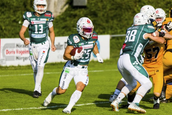 German Football League, Game: Schwäbisch Hall Unicorns, Munich Cowboys in the Optima Sportpark in Schwäbisch Hall Germany on 03. Aug. 2024