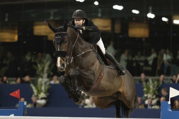 Maikel van der Vleuten of Netherlands competes in 1.60m FEI Jumping World Cup at Jumping Amsterdam in Amsterdam, The Netherlands, Europe