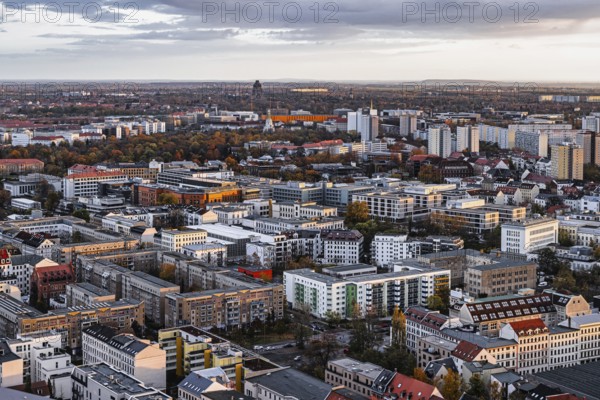Impressions from Leipzig View over the city at sunset