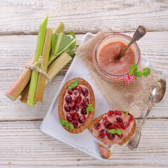 Rhubarb tartelette with cranberry