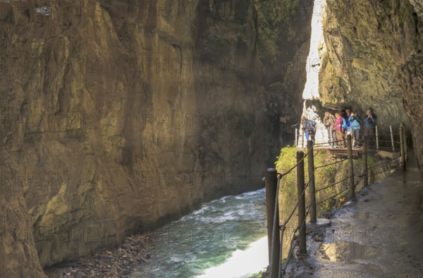 The rock faces cut by the Partnach torrent reach a height of 80 metres in places. It is located near Garmisch-Partenkirchen, a natural monument