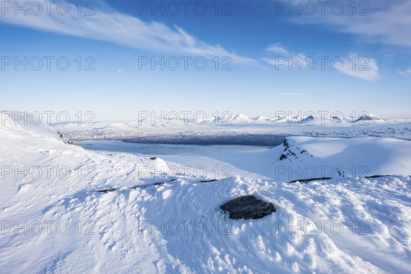 View of Sarek National Park, Laponia World Heritage Site, Norrbotten, Lapland, Sweden, May 2015, Europe