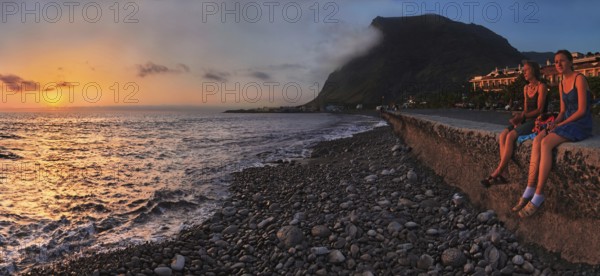Sunset on the beach of Valle Gran Rey, La Gomera