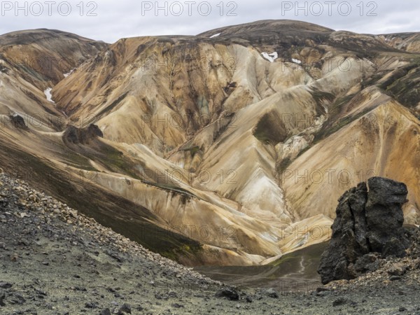 Rhyolite mountains, lava rock, Landmannalaugar, Fjallabak nature reserve, highlands, Iceland, Europe
