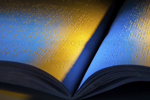 A book written in Braille. Braille for the blind. Austria