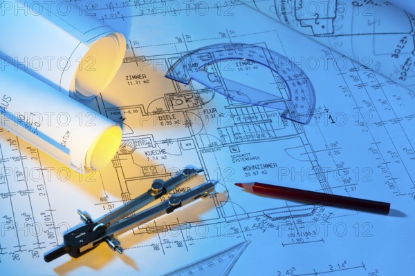 Building plan for a residential building. Drawings and plans by an architect. Austria