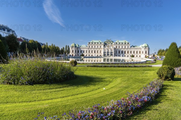 Vienna, Austria, 22 September, 2022: view of the gardens and the Upper Belvedere Palace in downtown Vienna, Europe