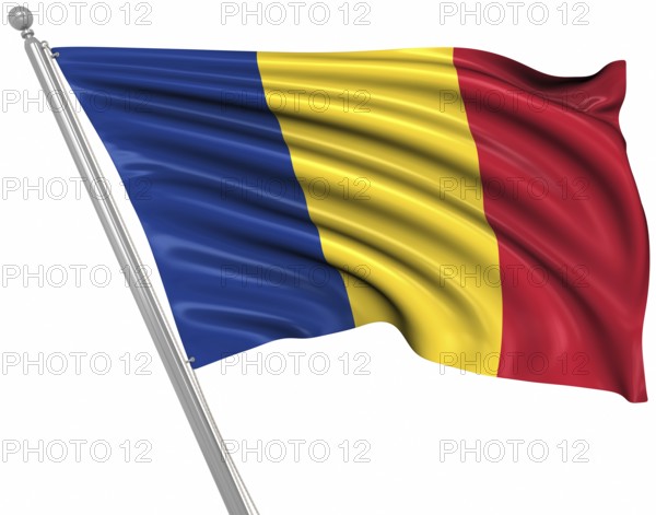 Flag of Romania, This is a computer generated and 3d rendered image