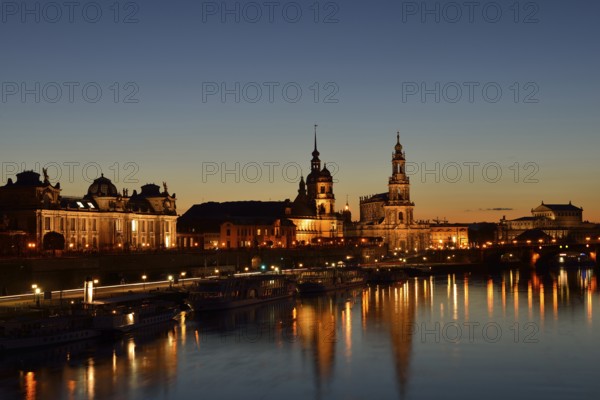 Evening in Dresden overlooking the Brühl's Terrace Evening in Dresden overlooking the Brühl's Terrace