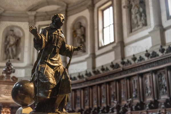 VENICE, ITALY, NOVEMBER 30, 2022, Sculpture in the Inside of Church San Giorgio Maggiore in Venice, Italy, Europe