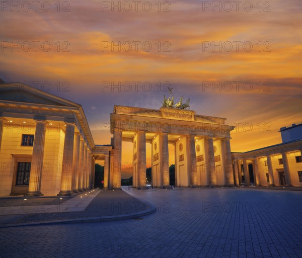 Berlin Brandenburg Gate Brandenburger Tor at sunset in Germany