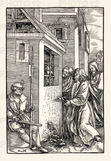 Saint Peter in prison, by Hans Schäufelin, woodcut, 16th century