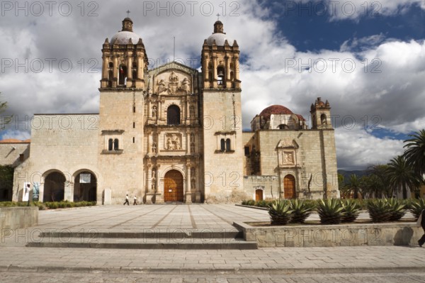 Church of St Domingo founded in 1575 is ornate plaster statues and colored stucco flowers. Oaxaca, Oaxaca. Mexico