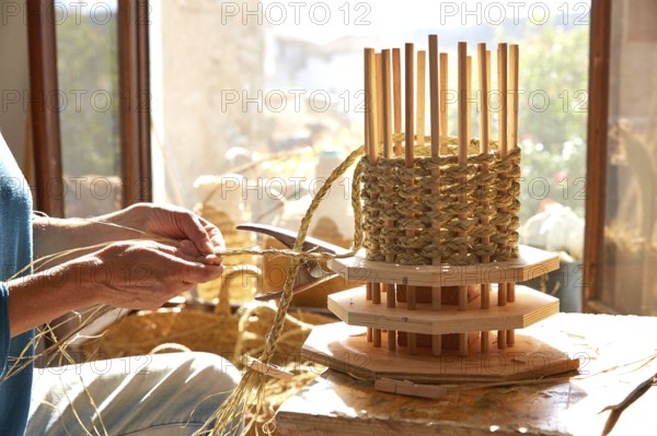 Esparto halfah grass crafts craftsman hands working