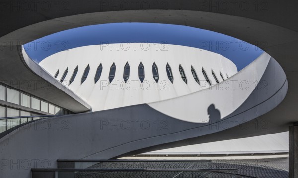 Le Havre, cultural centre LE VOLCAN by Oskar Niemeyer 1977-82, partial view with spiral ramp