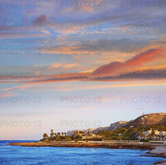 Denia sunset las Rotas in Mediterranean Spain of Alicante