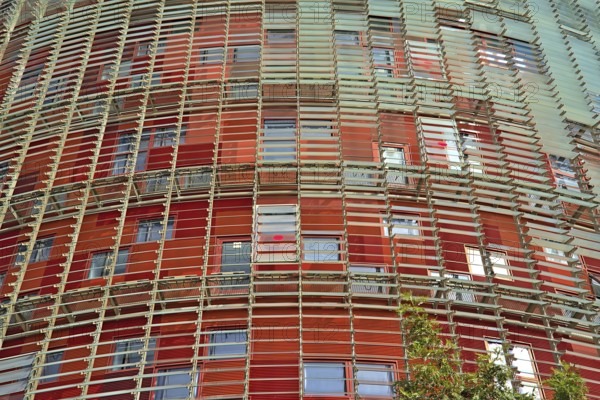 Facade of Torre Glories Scyscaper in detail