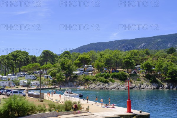 Beach, Osor, Island of Cres, Kvarner Gulf Bay, Croatia, Europe