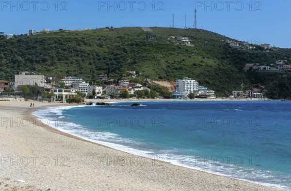 Turquoise blue sea at Prinos beach, Himare, Albanian Riviera, Albania, Europe