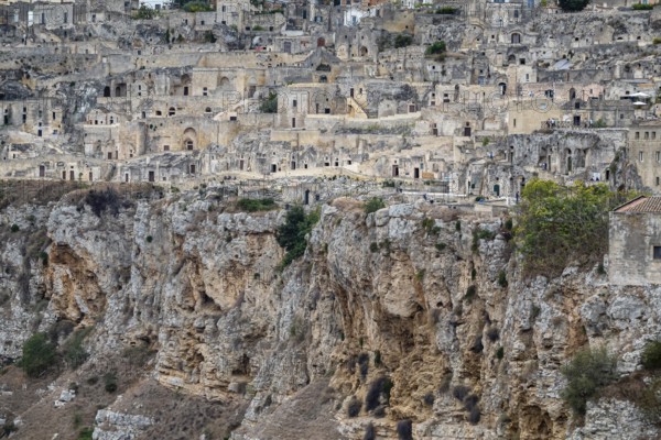 Cave settlement, cave dwellings in Matera, Unesco World Heritage Site, Basilicata, Italy, Europe