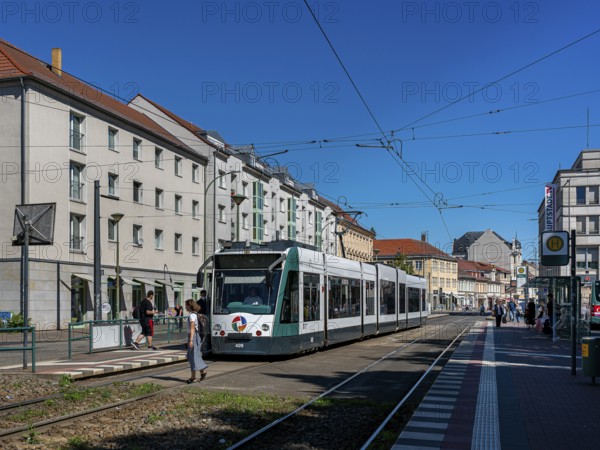 Tram stop at Platz der Deutschen Einheit, Potsdam, Brandenburg, Germany, Europe