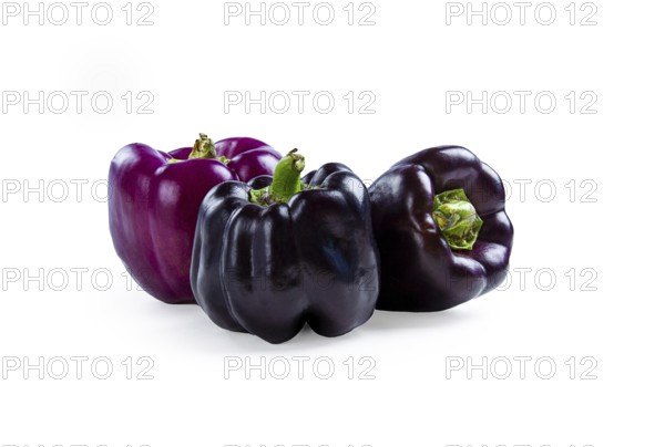 Assortment, purple and black pepper, on a white background, isolate