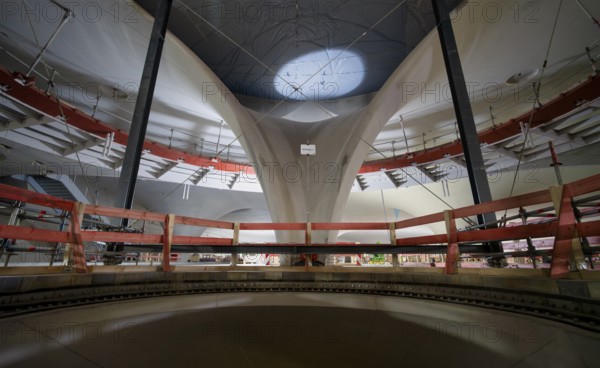 Chalice supports in the cathedral, platform 3, construction site, construction material, Stuttgart 21 underground railway project, main station, Stuttgart, Baden-Württemberg, Germany, Europe