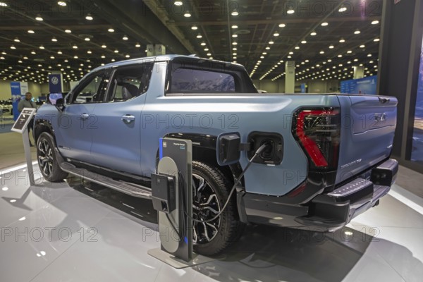 Detroit, Michigan USA - 10 January 2025 - The GMC Denali Sierra EV on display at the 2025 Detroit Auto Show