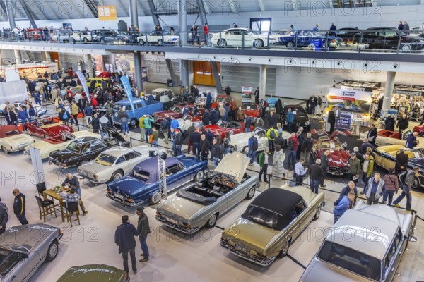 Retro Classics car show opens in Stuttgart. With over 90, 000 visitors and more than 900 exhibitors, the trade fair for driving culture is the central meeting point for the classic car scene in southern Germany. Stuttgart, Baden-Württemberg, Germany, Europe
