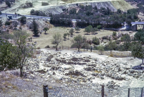 Ruins of buildings at Neolithic settlement of Choirokoitia, Cyprus, Europe 1973 one of the most important prehistoric sites in the eastern Mediterranean, Europe