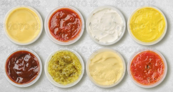 Different types of sauces and dressing