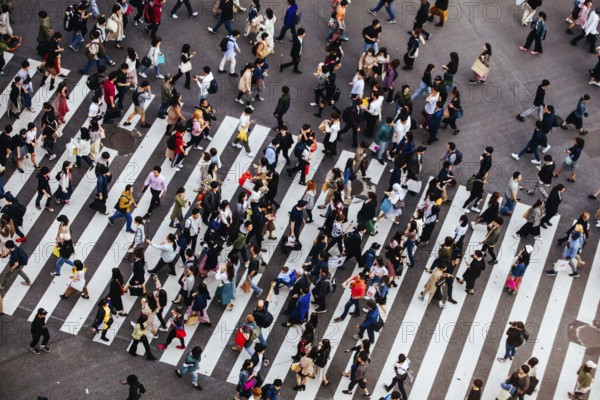 TOKYO, JAPAN, MAY 12, 2019, Shibuya Crossing is one of the world's most used pedestrian crossings, in central Tokyo, Japan, Asia
