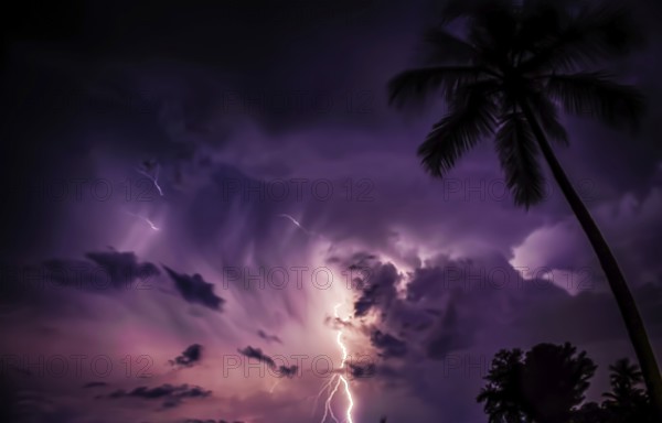 Lightning Over Florida, USA, Night, North America