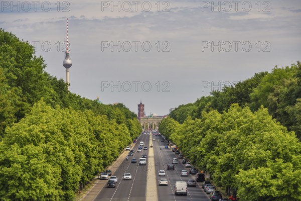 Berlin Germany, high angle view city skyline at Brandenburg Gate and Tier Garden