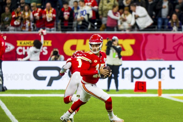 NFL International Series /Game : Miami Dolphins vs. Kansas City Chiefs on 05. Nov. 2023, in the Deutsche Bank Park, Frankfurt a.M., Germany Kansas City Chiefs, QB # 15 Patrick Mahomes