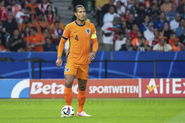 BERLIN, GERMANY - JULY 6, 2024: Euro 2024 quarterfinal match Nederlands vs Turkey (Turkiye) 2:1. In action Virgil van Dijk