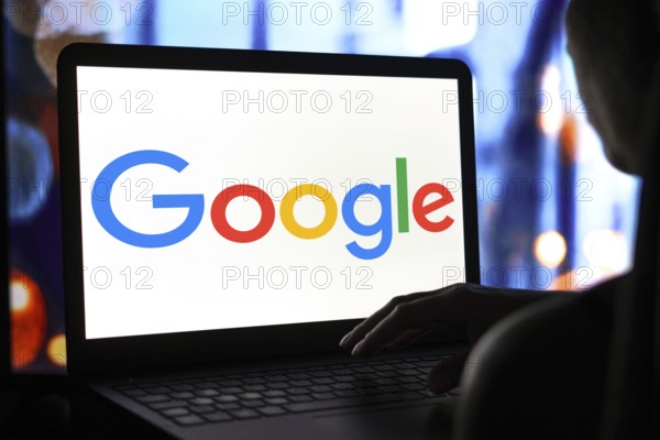 May 9, 2024, Brazil. In this photo illustration, the Google logo is seen displayed on a laptop screen