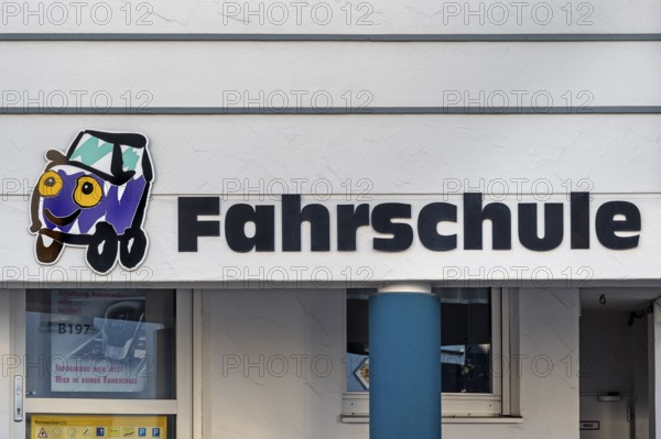 Logo and lettering driving school, Allgäu, Bavaria, Germany, Europe