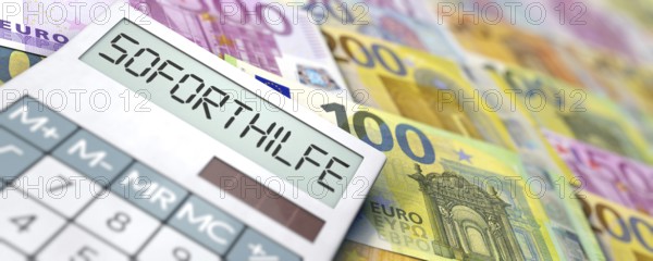 Immediate help - Calculator lies on euro banknotes