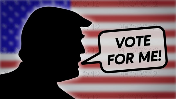 Symbolic image on the topic of presidential elections 2024, election recommendation, call to vote for Trump, etc