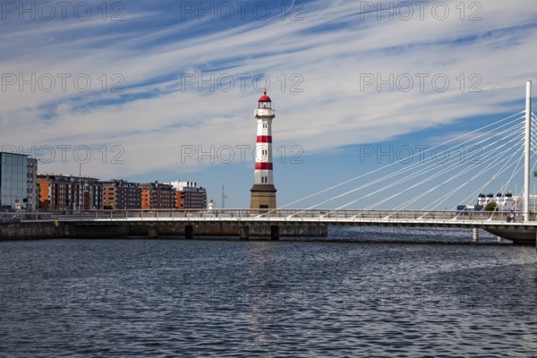 Malmö Harbor, Lighthouse, Skane-County, Malmö, Sweden, Scandinavia, Europe