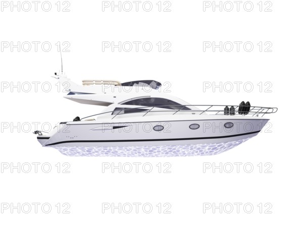 Isolated yacht on white backgorund